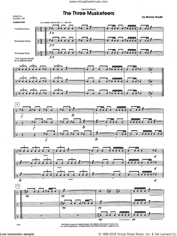 The Three Musketeers (COMPLETE) sheet music for percussions by Houllif, intermediate skill level