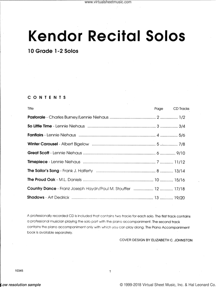 Kendor Recital Solos - Baritone T.C. - Solo Book with MP3 sheet music for brass solo, classical score, intermediate skill level