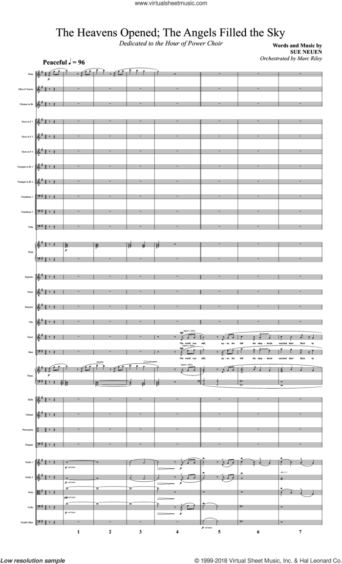 The Heavens Opened; The Angels Filled the Sky (COMPLETE) sheet music for orchestra/band by Sue Neuen, intermediate skill level