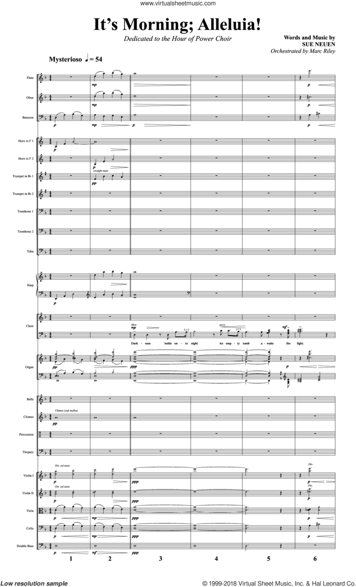 It's Morning; Alleluia! (COMPLETE) sheet music for orchestra/band by Sue Neuen, intermediate skill level