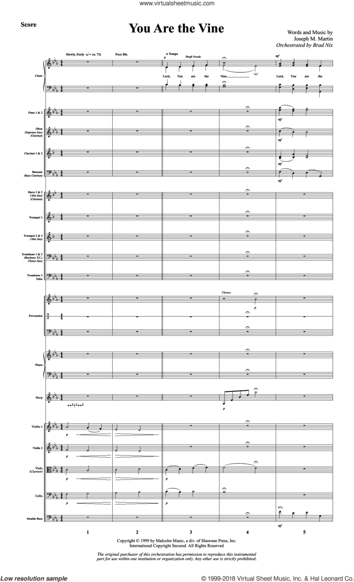 You Are the Vine (COMPLETE) sheet music for orchestra/band by Joseph M. Martin and John 15, intermediate skill level