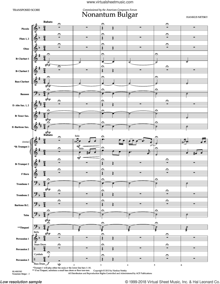 Nonantum Bulgar (COMPLETE) sheet music for concert band by Hankus Netsky, intermediate skill level