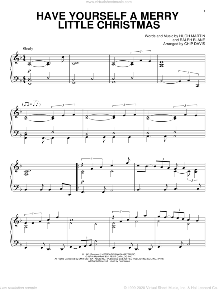 Have Yourself A Merry Little Christmas sheet music for piano solo by Mannheim Steamroller, Hugh Martin and Ralph Blane, intermediate skill level