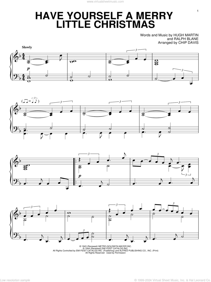 Have Yourself A Merry Little Christmas sheet music for piano solo by Mannheim Steamroller, Hugh Martin and Ralph Blane, intermediate skill level