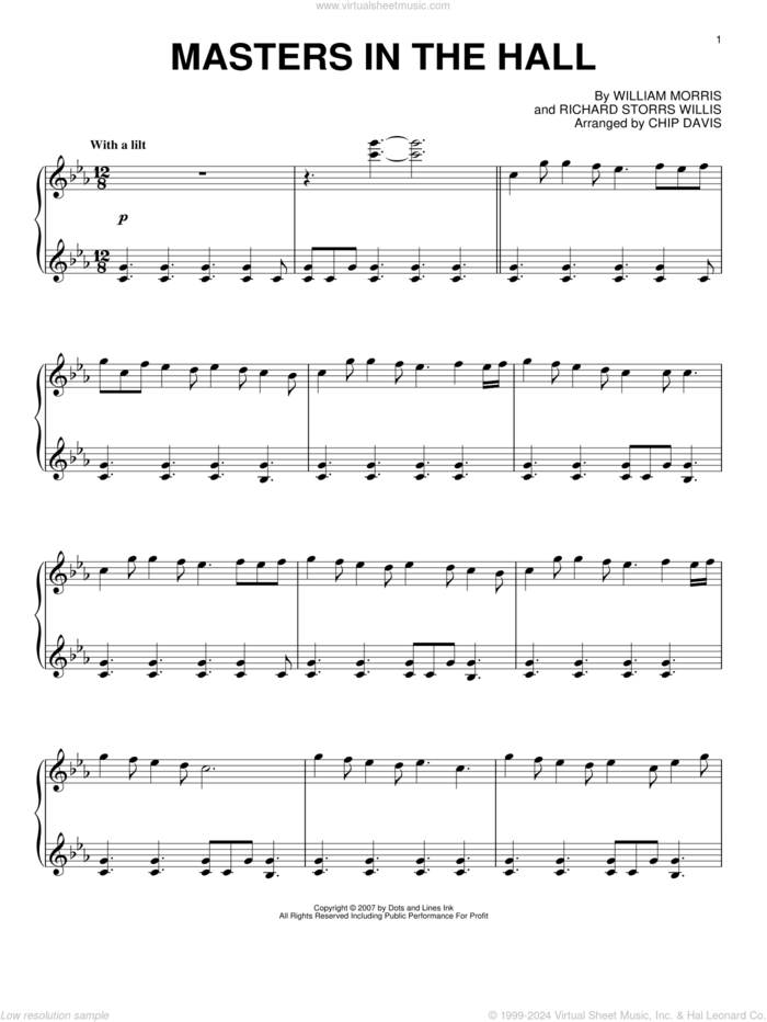 Masters In This Hall sheet music for piano solo by Mannheim Steamroller, Miscellaneous and Traditional English Ballad, intermediate skill level