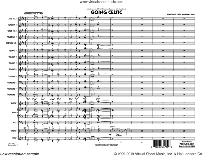 Going Celtic (COMPLETE) sheet music for jazz band by Michael Philip Mossman, intermediate skill level