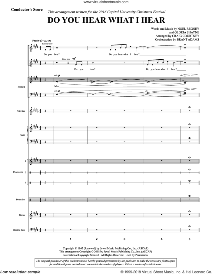 Do You Hear What I Hear (arr. Craig Courtney) (COMPLETE) sheet music for orchestra by Gloria Shayne, Craig Courtney, Carole King and Noel Regney, intermediate skill level