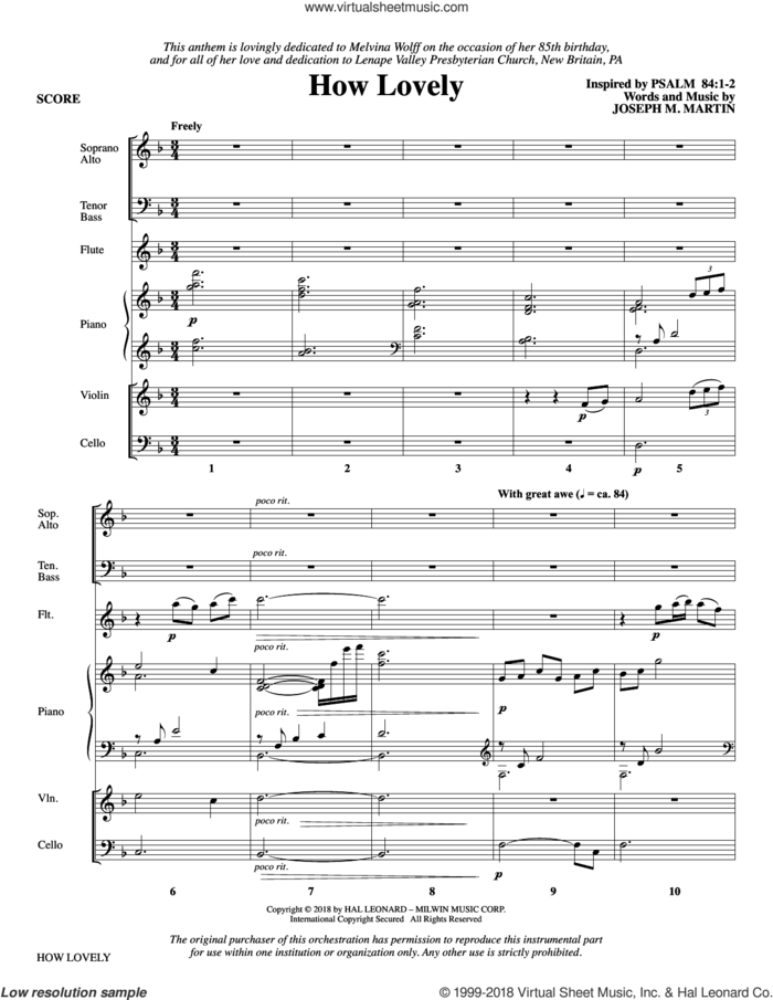 How Lovely (COMPLETE) sheet music for orchestra/band by Joseph M. Martin, intermediate skill level