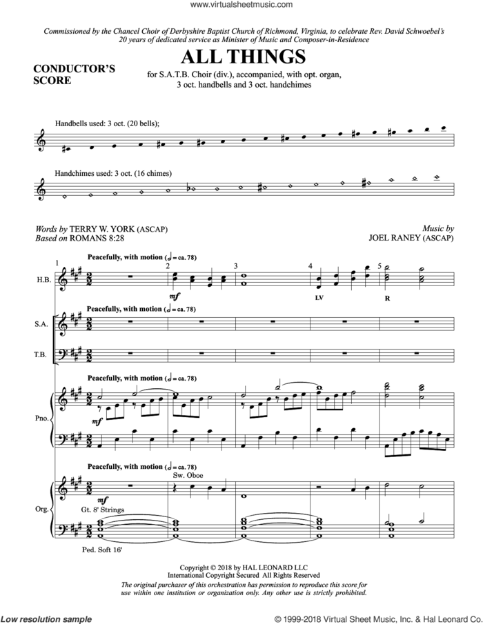 All Things (COMPLETE) sheet music for orchestra/band by Joel Raney and Terry W. York, intermediate skill level