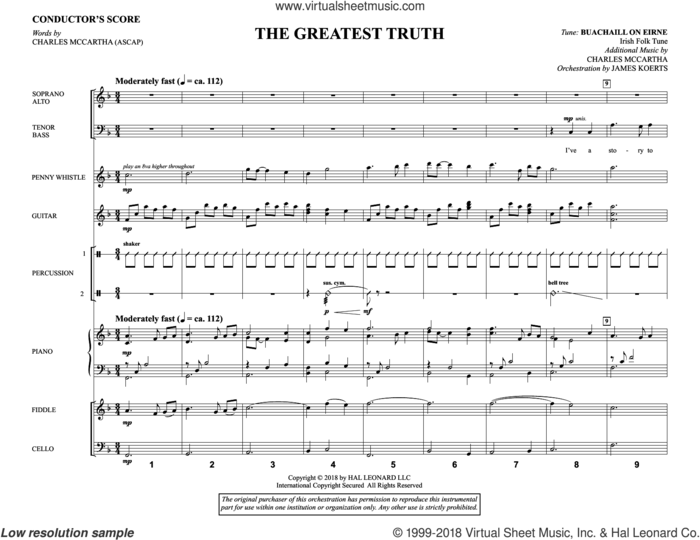 The Greatest Truth (COMPLETE) sheet music for orchestra/band by Charles McCartha, intermediate skill level