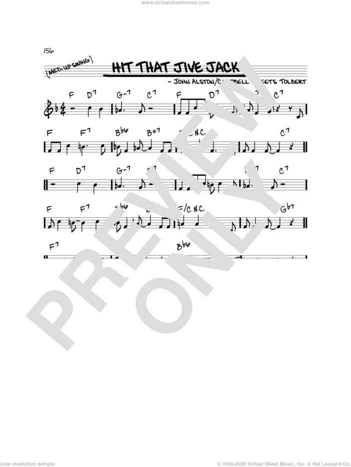 Hit That Jive Jack sheet music for voice and other instruments (real book) by Diana Krall and John Alston, intermediate skill level