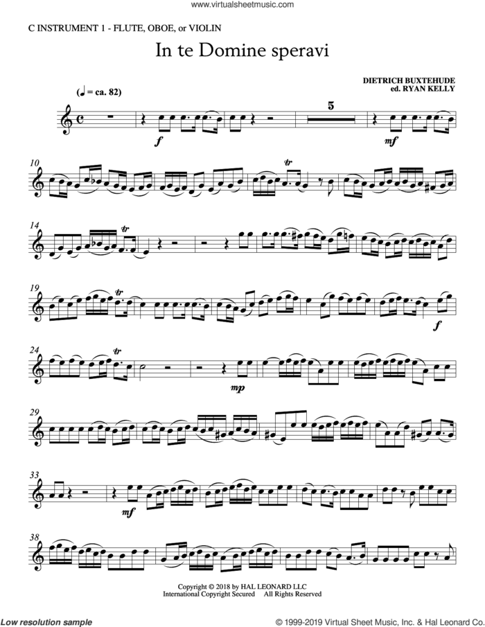In Te Domine Speravi (ed. Ryan Kelly) (complete set of parts) sheet music for orchestra/band by Dietrich Buxtehude and Ryan Kelly, intermediate skill level