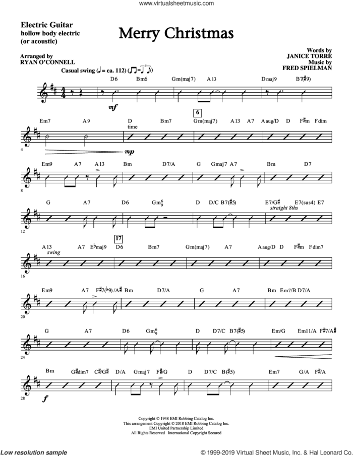 Merry Christmas (arr. Ryan O'Connell) (complete set of parts) sheet music for orchestra/band by Johnny Mathis, Fred Spielman, Janice Torre and Janice Torre & Fred Spielman, intermediate skill level