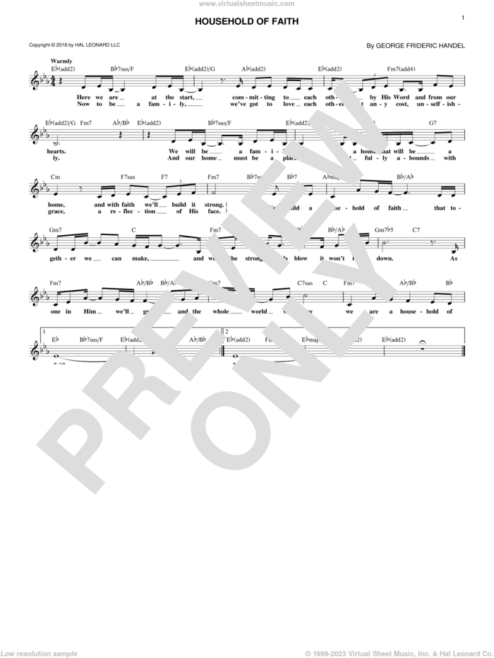 Household Of Faith sheet music for voice and other instruments (fake book) by Brent Lamb and John Rosasco, wedding score, intermediate skill level