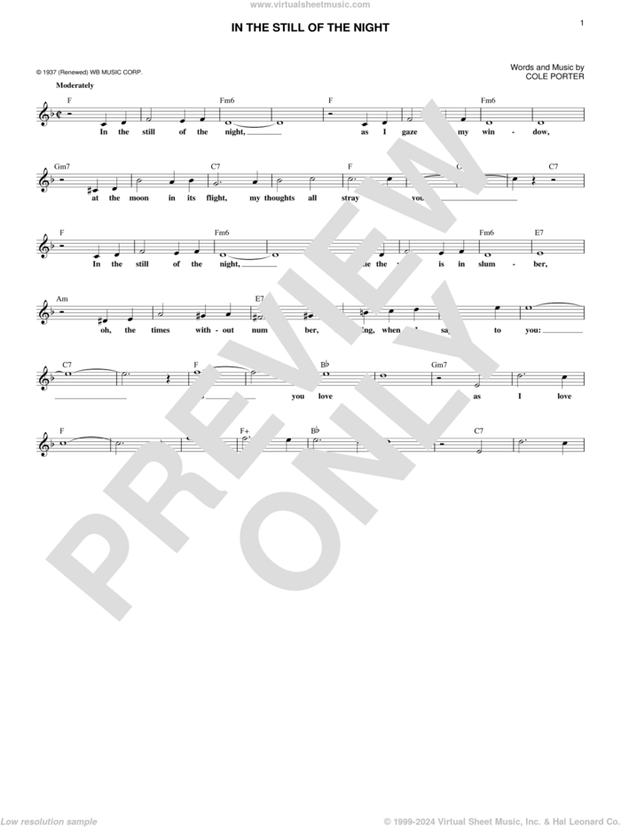 In The Still Of The Night sheet music for voice and other instruments (fake book) by Cole Porter, intermediate skill level