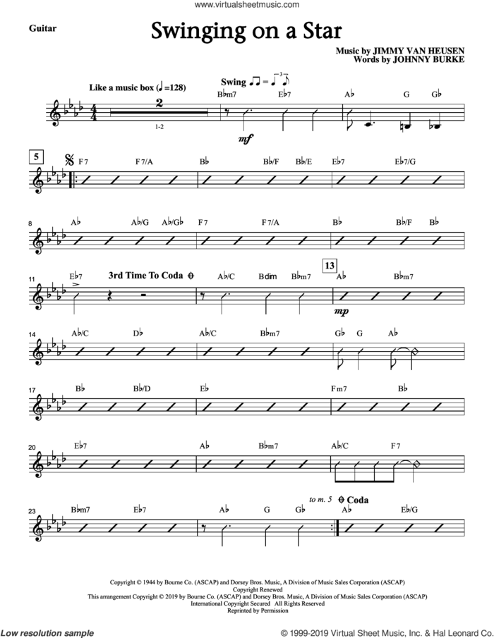 Swinging on a Star (arr. Greg Gilpin) (complete set of parts) sheet music for orchestra/band by Jimmy Van Heusen, Greg Gilpin and John Burke, intermediate skill level