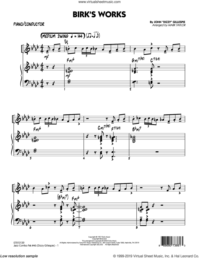 Jazz Combo Pak #46 (Dizzy Gillespie) (arr. Mark Taylor) (complete set of parts) sheet music for jazz band by Mark Taylor and Dizzy Gillespie, intermediate skill level