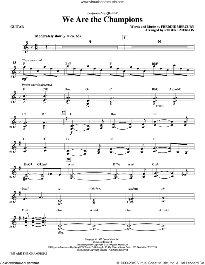 We Are the Champions (arr. Roger Emerson) (complete set of parts) sheet music for orchestra/band by Roger Emerson, Freddie Mercury and Queen, intermediate skill level
