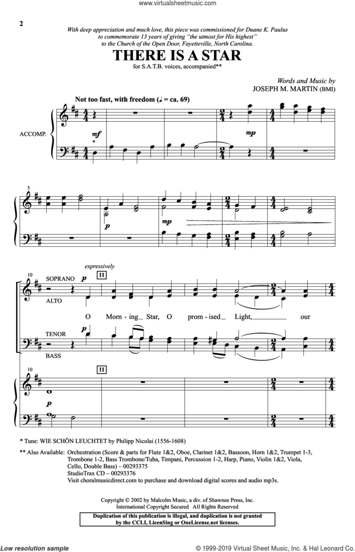 There Is A Star sheet music for choir (SATB: soprano, alto, tenor, bass) by Joseph M. Martin, intermediate skill level