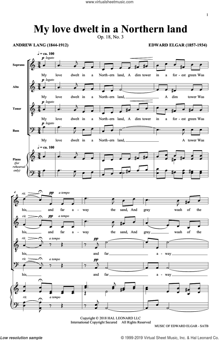My Love Dwelt (arr. Philip Lawson) sheet music for choir (SATB: soprano, alto, tenor, bass) by Edward Elgar and Philip Lawson, classical score, intermediate skill level