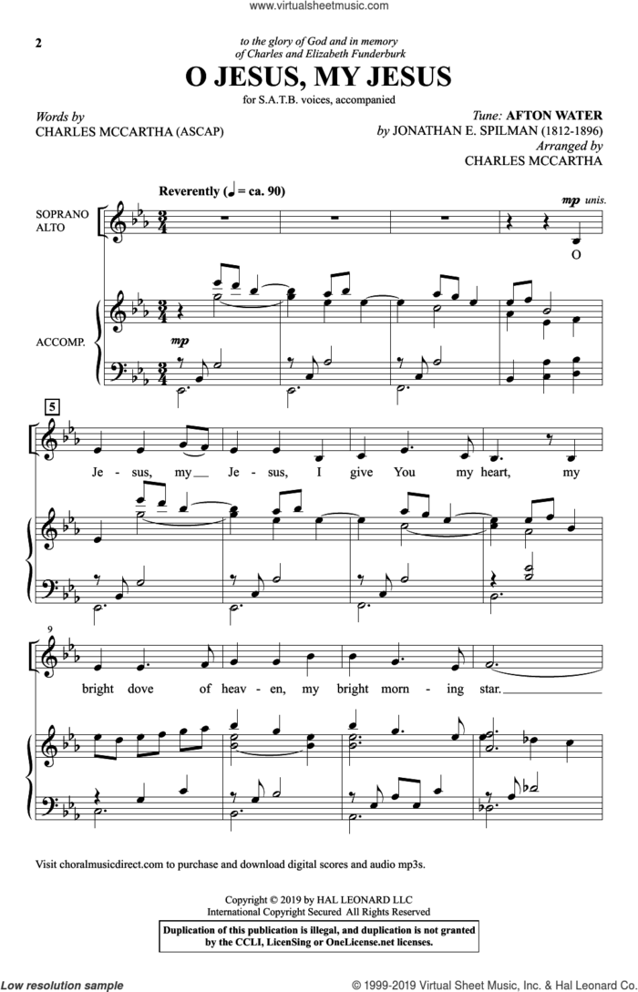 O Jesus, My Jesus sheet music for choir (SATB: soprano, alto, tenor, bass) by Charles McCartha and Traditional Scottish Tune, intermediate skill level