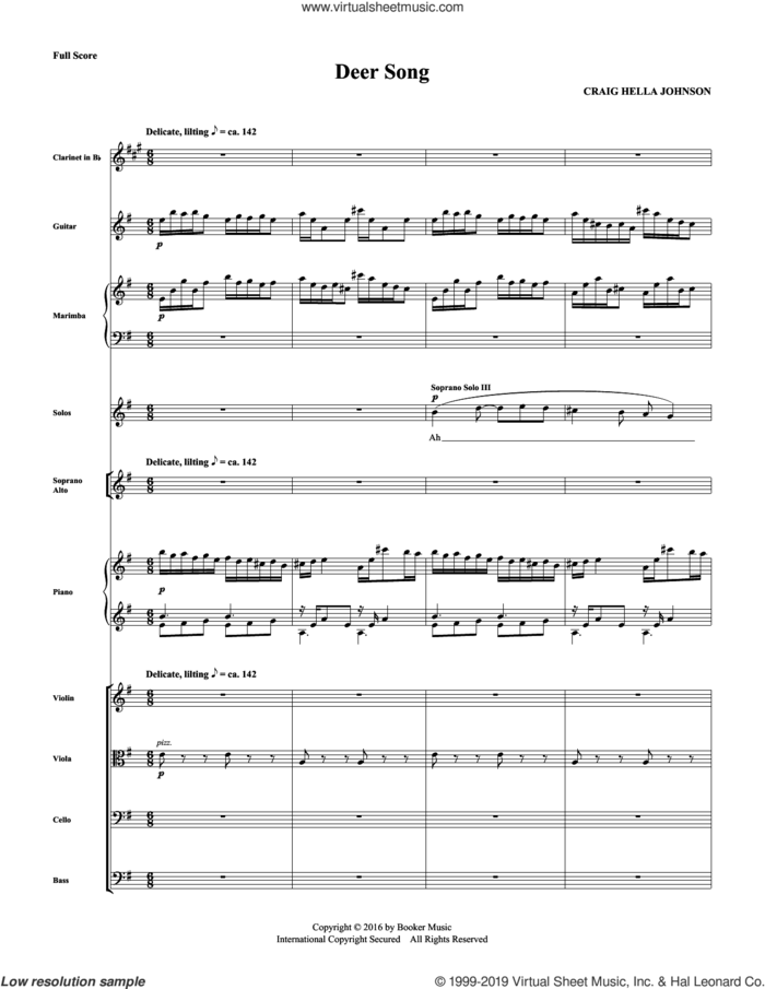 Deer Song (from Considering Matthew Shepard) (COMPLETE) sheet music for orchestra/band by Craig Hella Johnson and Michael Dennis Browne, intermediate skill level