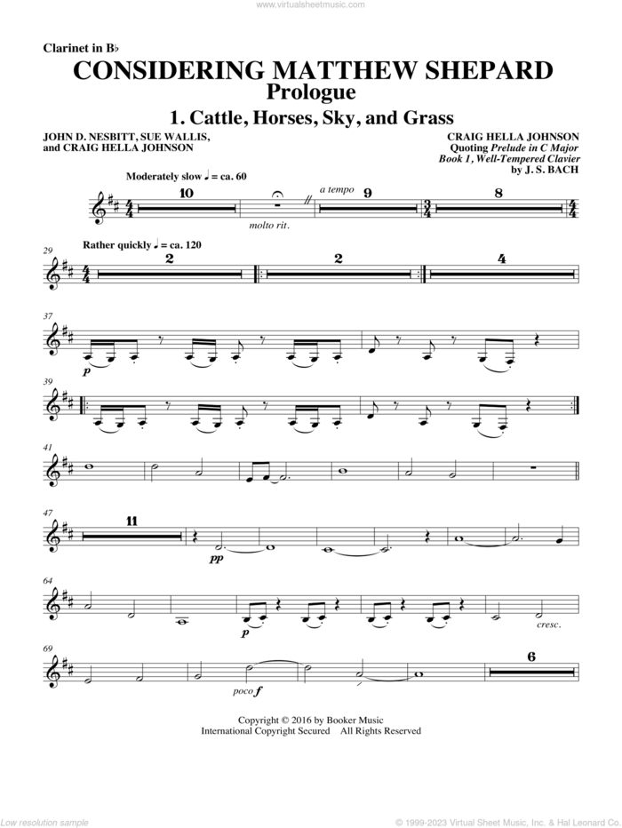 Considering Matthew Shepard sheet music for orchestra/band (clarinet) by Craig Hella Johnson, Leslea Newman and Michael Dennis Browne, intermediate skill level