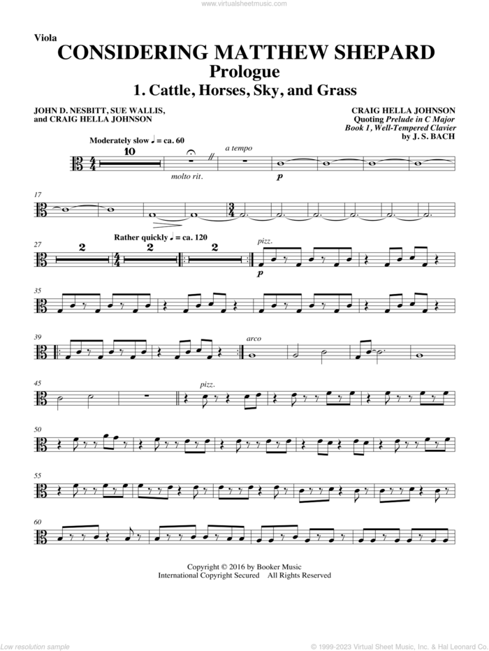 Considering Matthew Shepard sheet music for orchestra/band (viola) by Craig Hella Johnson, Leslea Newman and Michael Dennis Browne, intermediate skill level