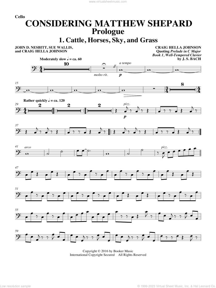 Considering Matthew Shepard sheet music for orchestra/band (cello) by Craig Hella Johnson, Leslea Newman and Michael Dennis Browne, intermediate skill level
