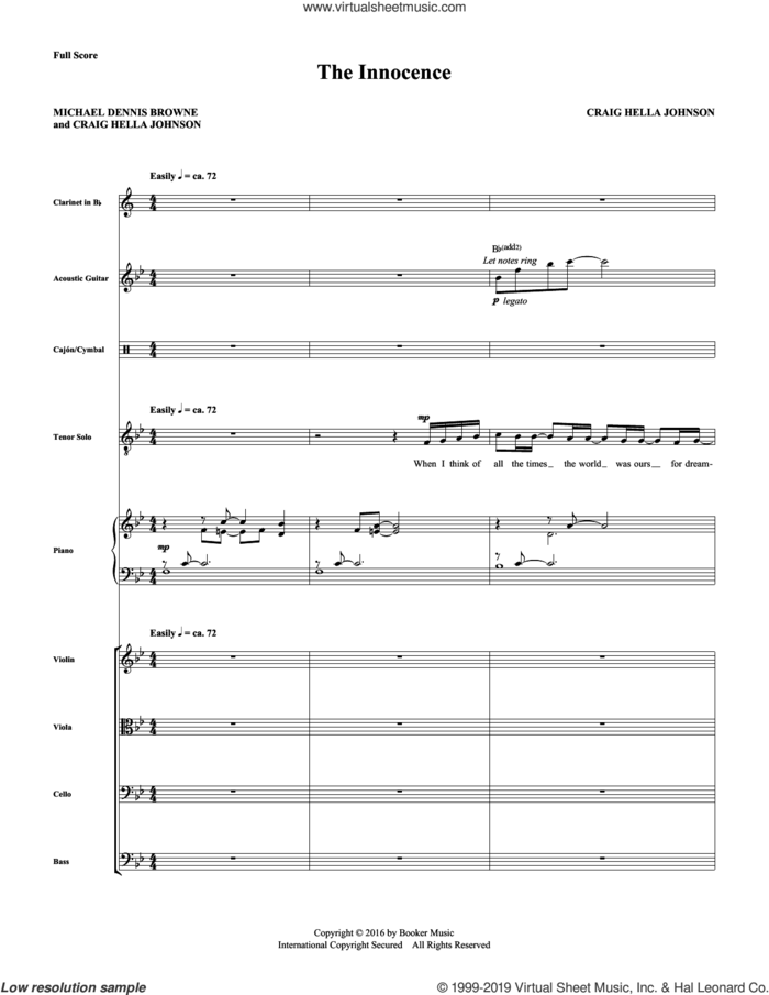 The Innocence (from Considering Matthew Shepard) (COMPLETE) sheet music for orchestra/band by Craig Hella Johnson and Michael Dennis Browne, intermediate skill level