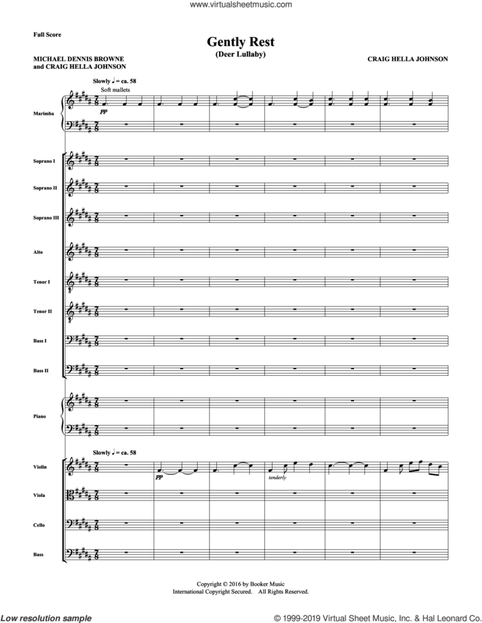 Gently Rest (Deer Lullaby) (from Considering Matthew Shepard) (COMPLETE) sheet music for orchestra/band by Craig Hella Johnson, Michael Dennis Browne and Michael Dennis Browne & Craig Hella Johnson, intermediate skill level