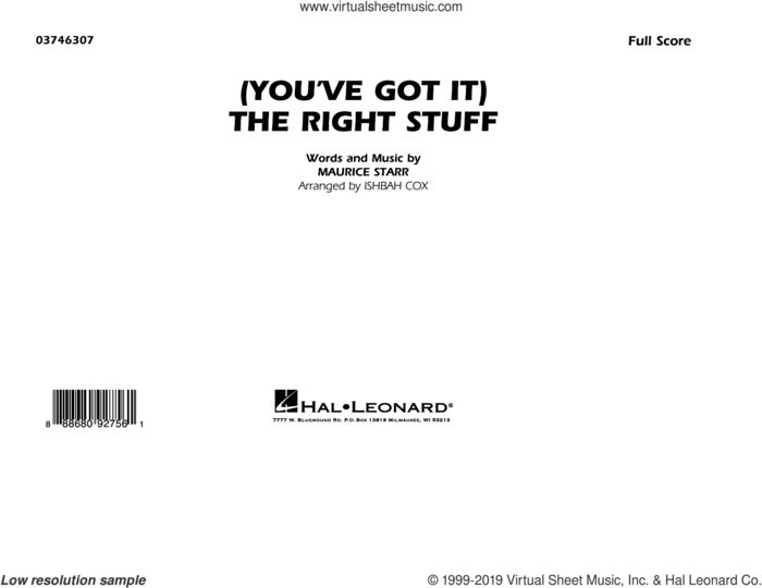 (You've Got It) The Right Stuff (arr. Ishbah Cox) (COMPLETE) sheet music for marching band by Ishbah Cox, Maurice Starr and New Kids On The Block, intermediate skill level
