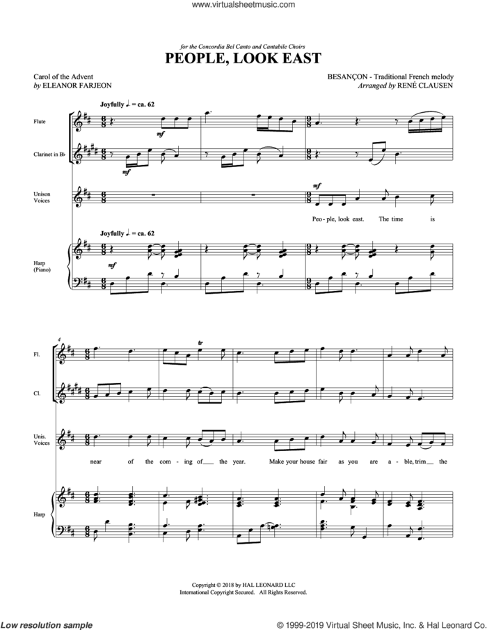 People Look East (COMPLETE) sheet music for orchestra/band by Rene Clausen, Miscellaneous and Rene Clausen, intermediate skill level