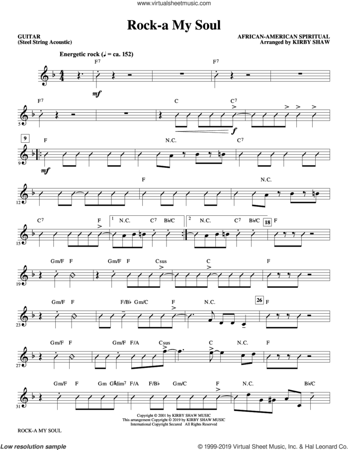 Rock-a My Soul (complete set of parts) sheet music for orchestra/band by Kirby Shaw and Miscellaneous, intermediate skill level