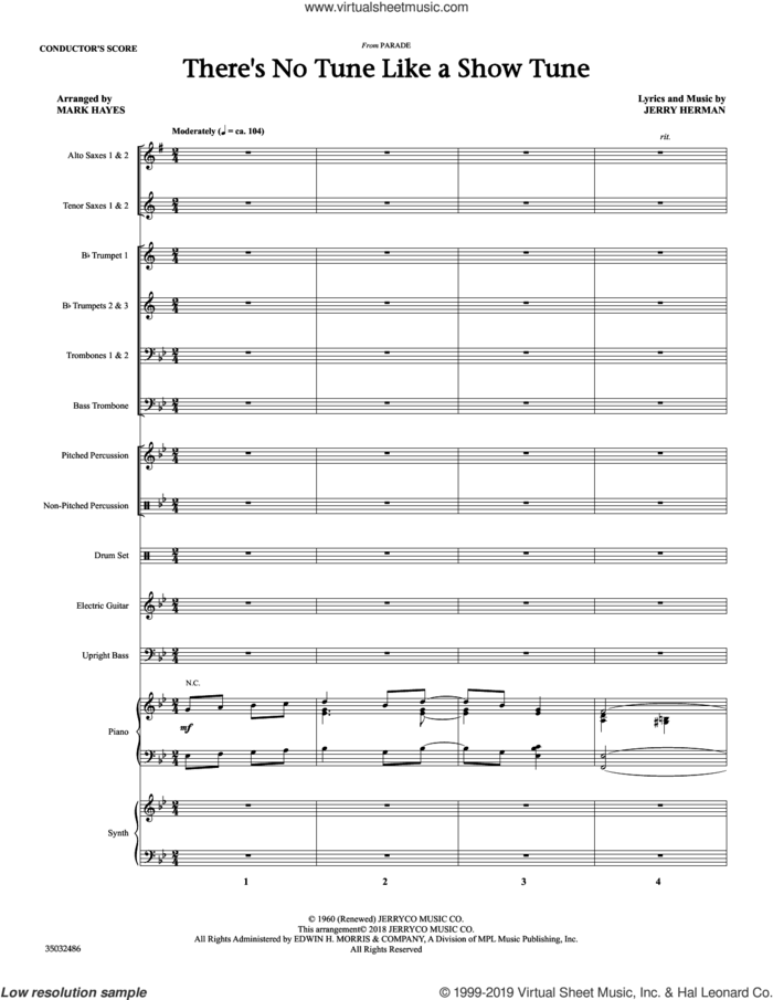 There's No Tune Like a Show Tune (arr. Mark Hayes) (COMPLETE) sheet music for orchestra/band by Mark Hayes and Jerry Herman, intermediate skill level
