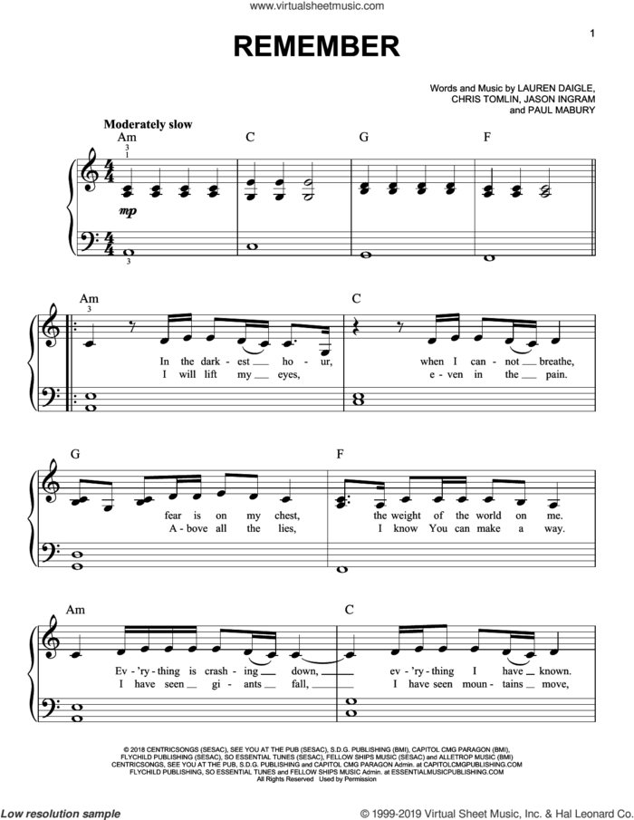 Remember Sheet Music For Piano Solo PDF interactive 