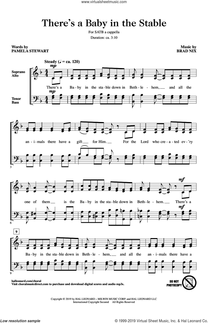 There's A Baby In The Stable sheet music for choir (SATB: soprano, alto ...
