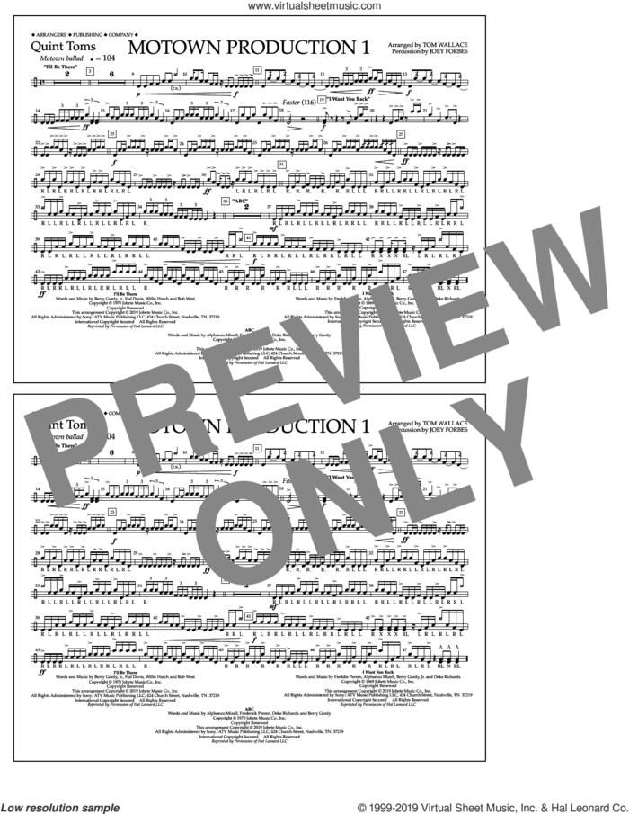 Motown Production 1(arr. Tom Wallace) sheet music for marching band (quint-toms) by Jackson 5, Tom Wallace and Michael Jackson, intermediate skill level