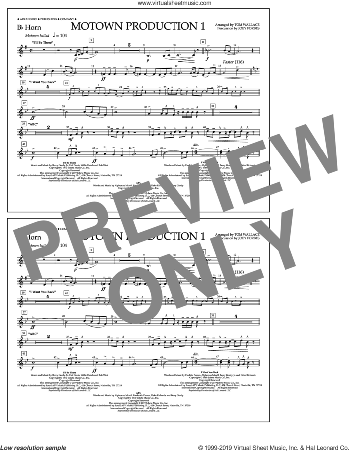 Motown Production 1(arr. Tom Wallace) sheet music for marching band (Bb horn) by Jackson 5, Tom Wallace and Michael Jackson, intermediate skill level