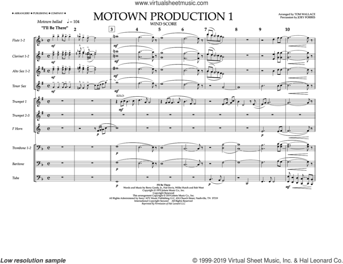 Motown Production 1(arr. Tom Wallace) sheet music for marching band (wind score) by Jackson 5, Tom Wallace and Michael Jackson, intermediate skill level