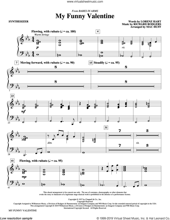 My Funny Valentine (arr. Mac Huff) (complete set of parts) sheet music for orchestra/band by Richard Rodgers, Lorenz Hart, Mac Huff and Rodgers & Hart, intermediate skill level