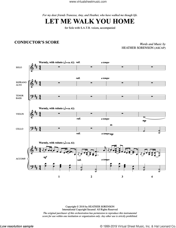 Let Me Walk You Home (COMPLETE) sheet music for orchestra/band by Heather Sorenson, intermediate skill level