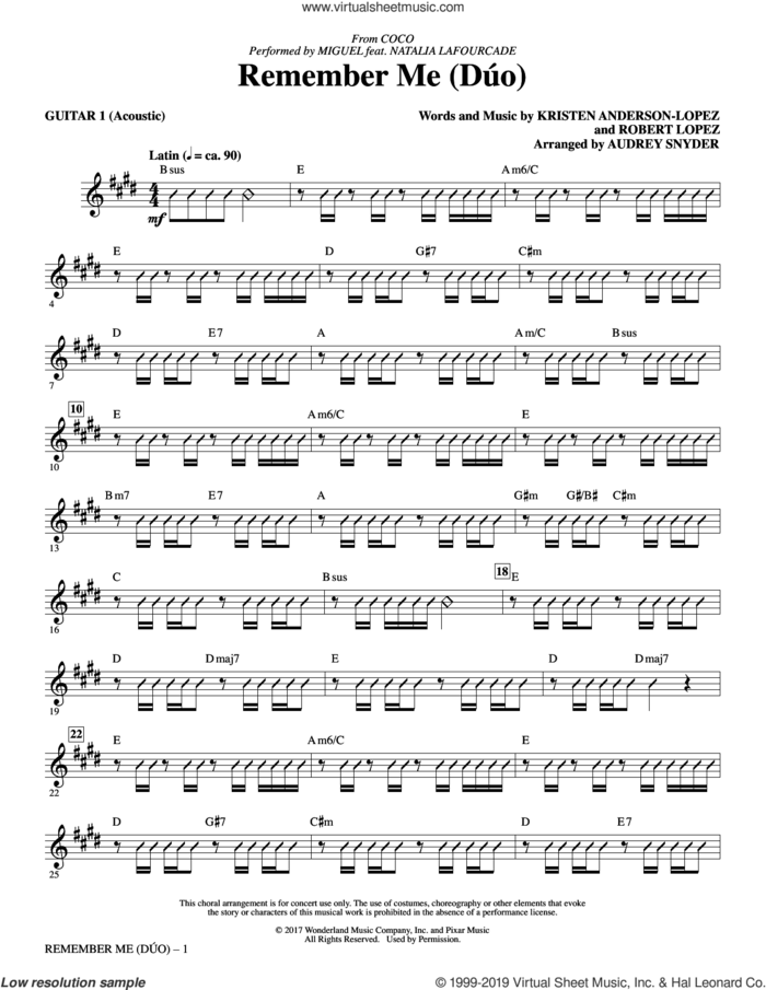 Remember Me (Duo) (from Coco) (arr. Audrey Snyder) (complete set of parts) sheet music for orchestra/band by Miguel feat. Natalia Lafourcade, Audrey Snyder, Kristen Anderson-Lopez and Robert Lopez, intermediate skill level