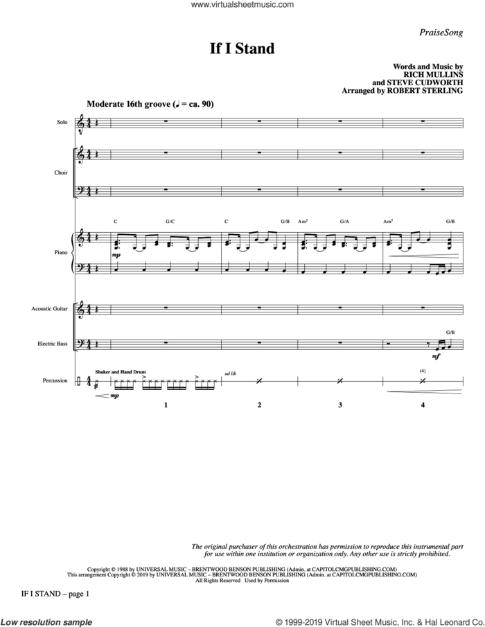 If I Stand (arr. Robert Sterling) (COMPLETE) sheet music for orchestra/band by Robert Sterling, Rich Mullins, Rich Mullins & Steve Cudworth and Steve Cudworth, intermediate skill level