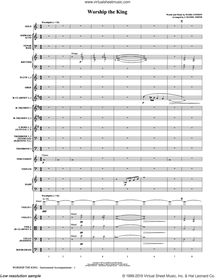 Worship the King (arr. J. Daniel Smith) (COMPLETE) sheet music for orchestra/band (Orchestra) by J. Daniel Smith and Mark Condon, intermediate skill level