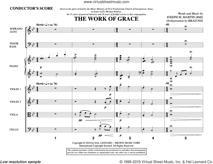 The Work of Grace (COMPLETE) sheet music for orchestra/band (Strings) by Joseph M. Martin, intermediate skill level