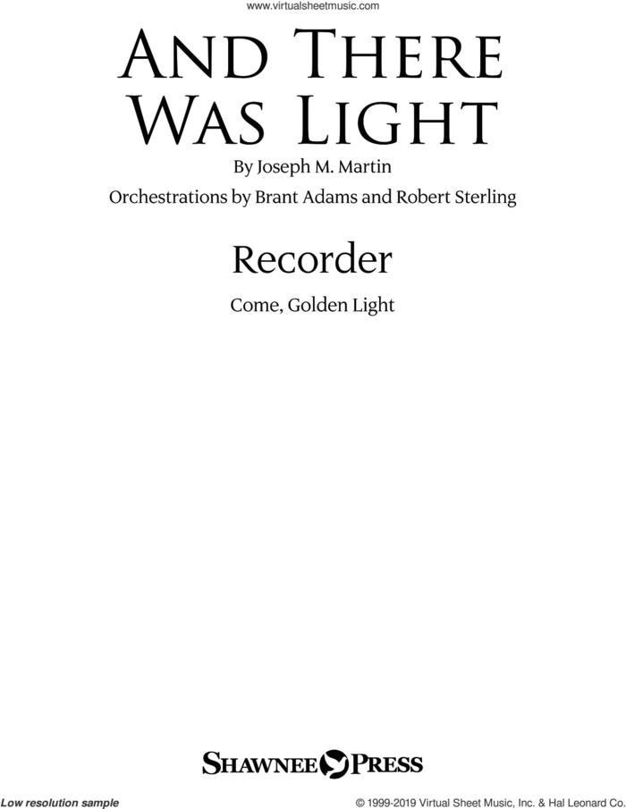 And There Was Light sheet music for orchestra/band (recorder) by Joseph M. Martin and Brad Nix, intermediate skill level