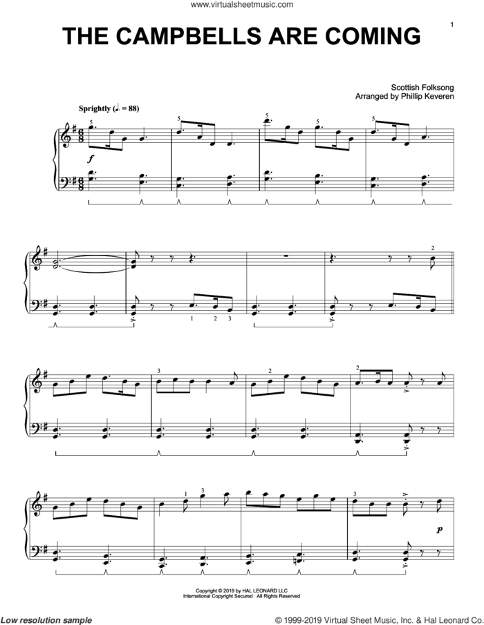 The Campbells Are Coming (arr. Phillip Keveren) sheet music for piano solo  and Phillip Keveren, intermediate skill level