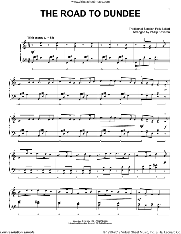 The Road To Dundee (arr. Phillip Keveren) sheet music for piano solo by Trad. Scottish Folk Ballad and Phillip Keveren, intermediate skill level