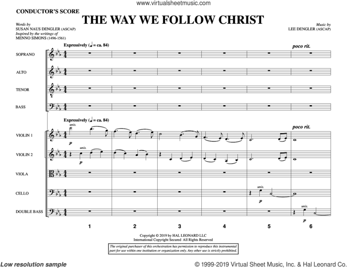 The Way We Follow Christ (COMPLETE) sheet music for orchestra/band by Lee Dengler and Susan Naus Dengler, intermediate skill level